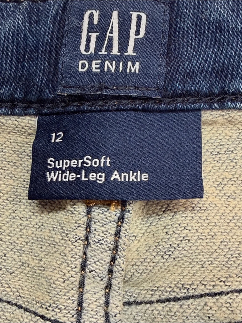 GAP Girls SuperSoft Wide-Leg Ankle Jeans Mid-Wash Blue Size 12
